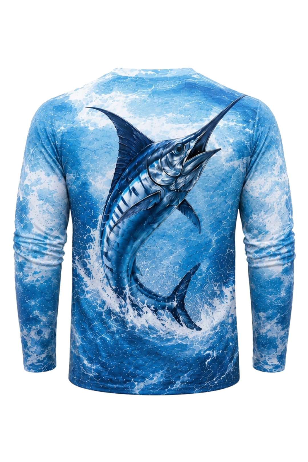 Performance Fishing Long Sleeve - Bluewater Marlin Surge - RS10 mockup artwork side