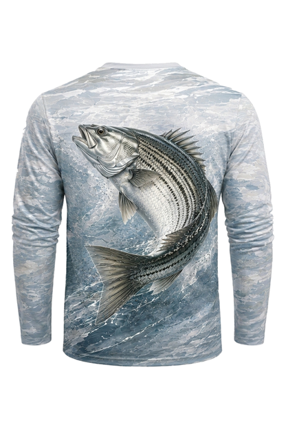 Performance Fishing Long Sleeve - Breaker Wave Striper - TBT208 image 5