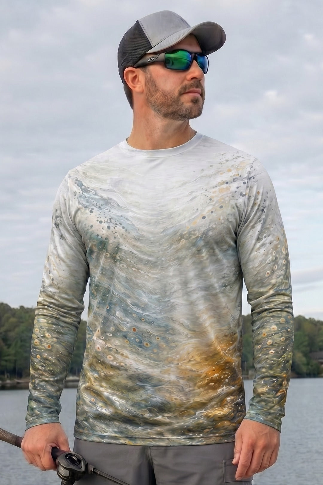 Performance Fishing Long Sleeve - Brook Trout Boulder Run - AOF55 lifestyle opposite side