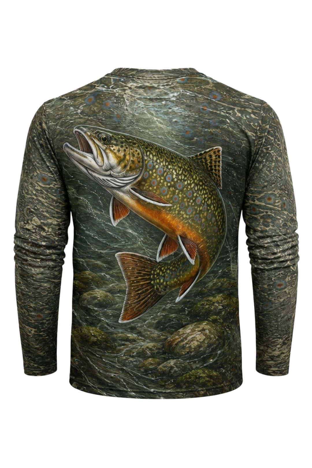 Performance Fishing Long Sleeve - Brook Trout Current Camo - RT15 mockup artwork side