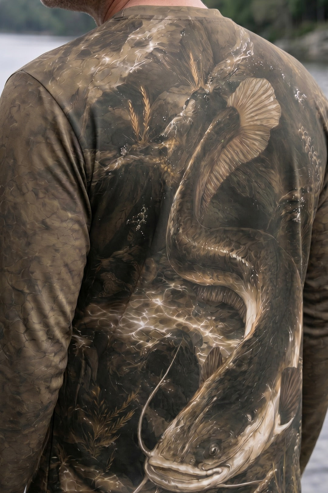 Performance Fishing Long Sleeve - Catfish Riverbed Phantom - AOF44 lifestyle artwork zoom