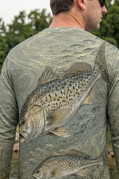 Performance Fishing Long Sleeve - Clear Current Trout - RT01 lifestyle artwork zoom