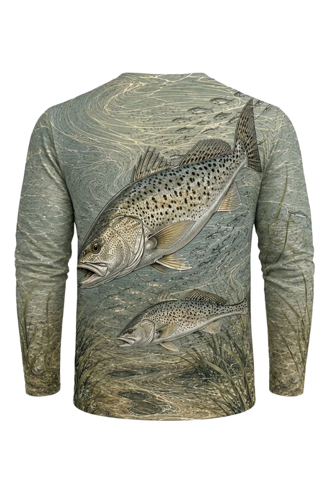 Performance Fishing Long Sleeve - Clear Current Trout - RT01 mockup artwork side