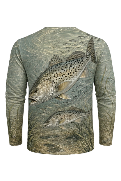 Performance Fishing Long Sleeve - Clear Current Trout - RT01 mockup artwork side