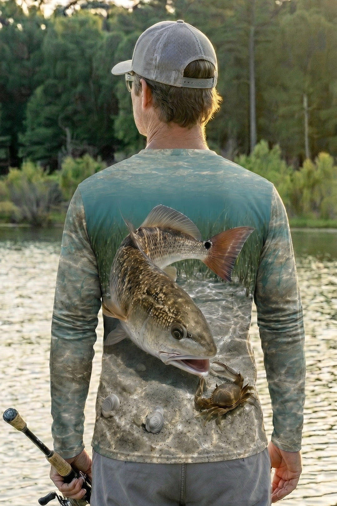 Performance Fishing Long Sleeve - Clear Flats Redfish Hunt - RRF02 lifestyle artwork side