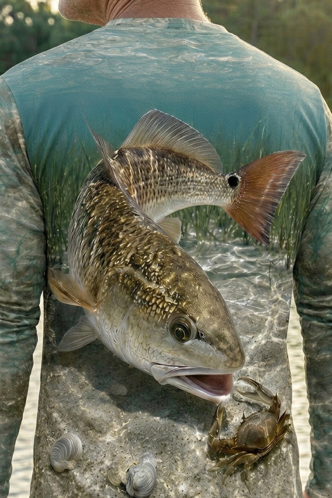 Performance Fishing Long Sleeve - Clear Flats Redfish Hunt - RRF02 lifestyle artwork zoom