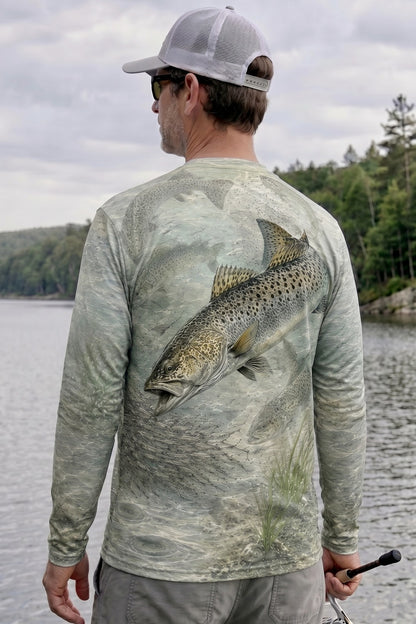 Performance Fishing Long Sleeve - Clearwater Speckled Trout Run - RT02 lifestyle artwork side