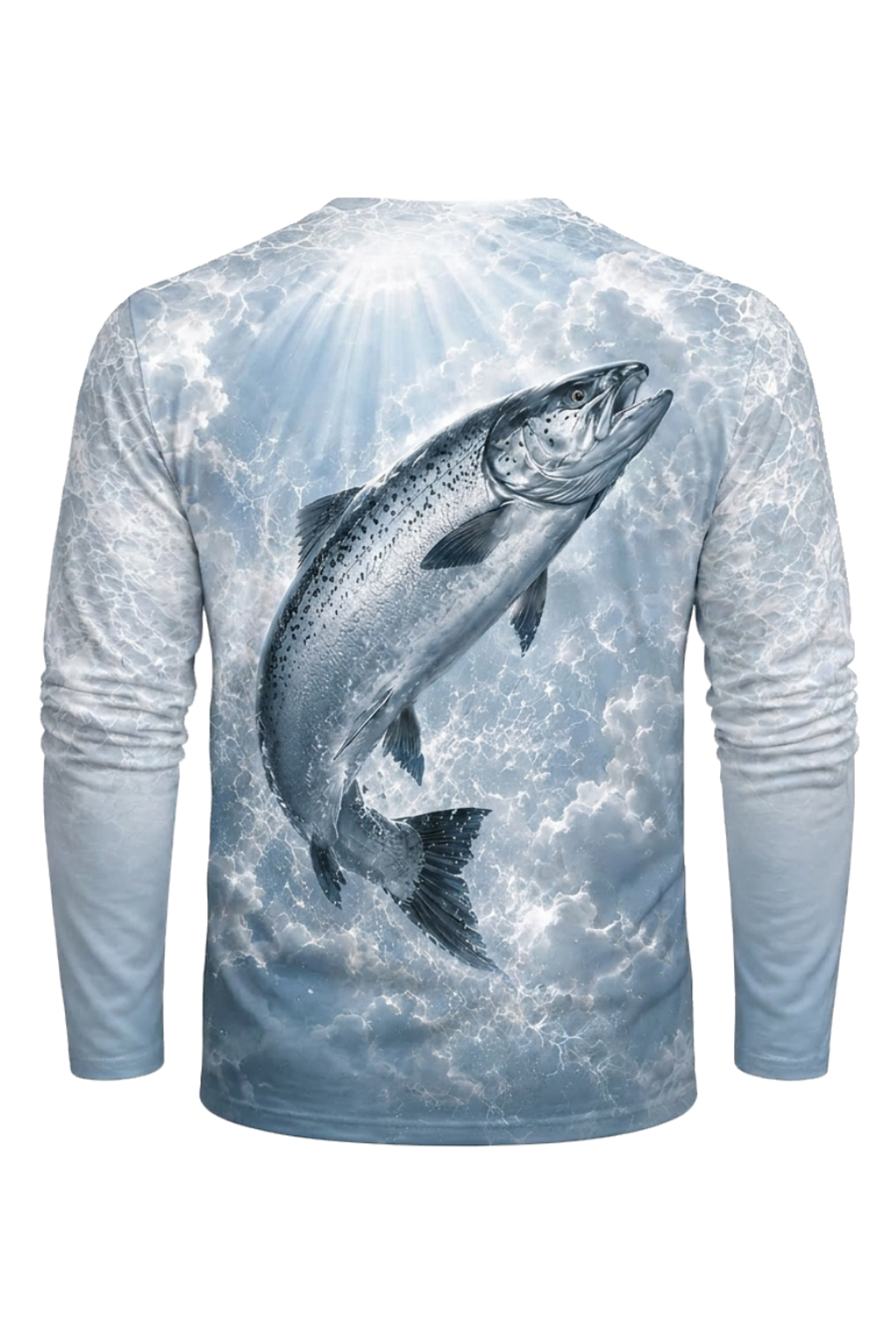Performance Fishing Long Sleeve - Cloudburst King Salmon - TBT158 mockup artwork side