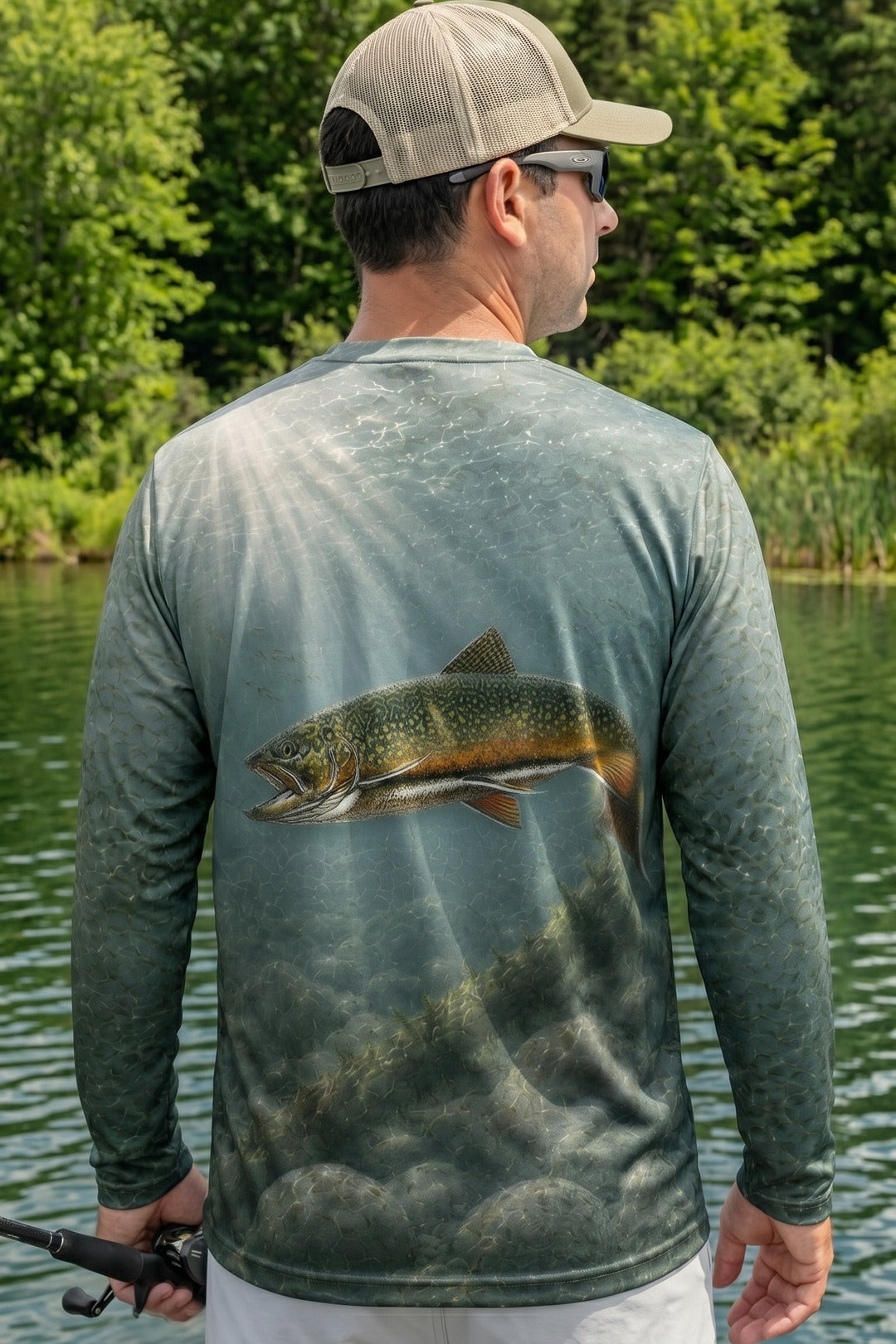 Performance Fishing Long Sleeve - Cold Creek Brook Trout - AOF68 lifestyle artwork side