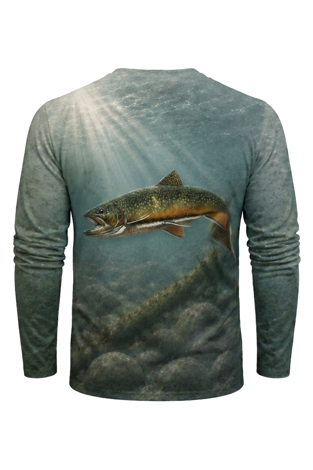 Performance Fishing Long Sleeve - Cold Creek Brook Trout - AOF68 mockup artwork side