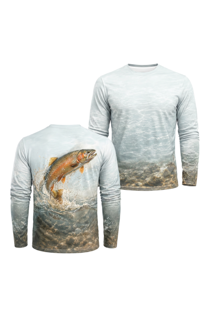 Performance Fishing Long Sleeve - Cold Current Breakout - AOF83 two shirts front artwork
