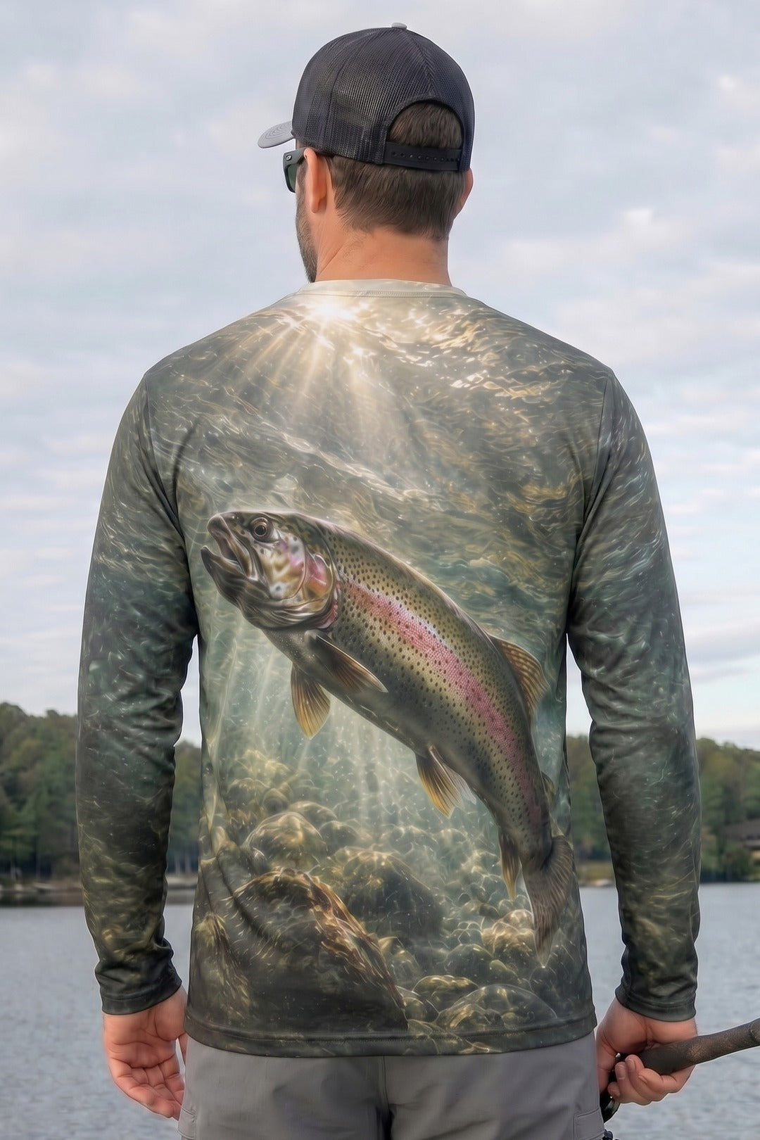 Performance Fishing Long Sleeve - Cold Current Rainbow - AOF82 lifestyle artwork side