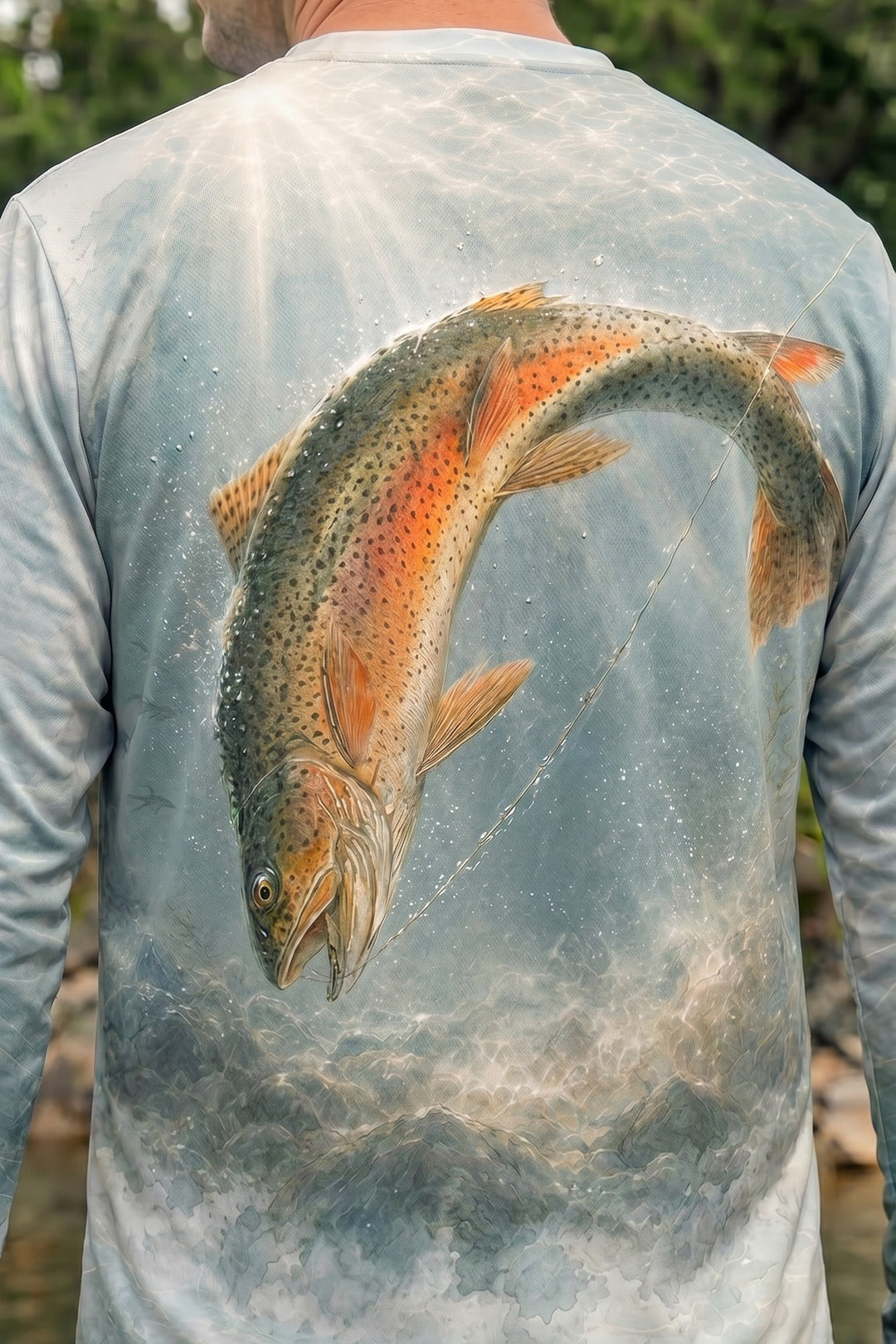 Performance Fishing Long Sleeve - Cold Current Trout Strike - AOF67 lifestyle artwork zoom