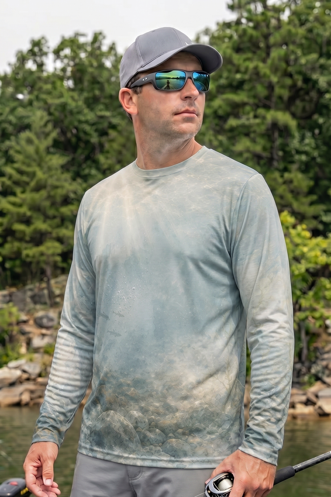 Performance Fishing Long Sleeve - Cold Current Trout Strike - AOF67 lifestyle opposite side