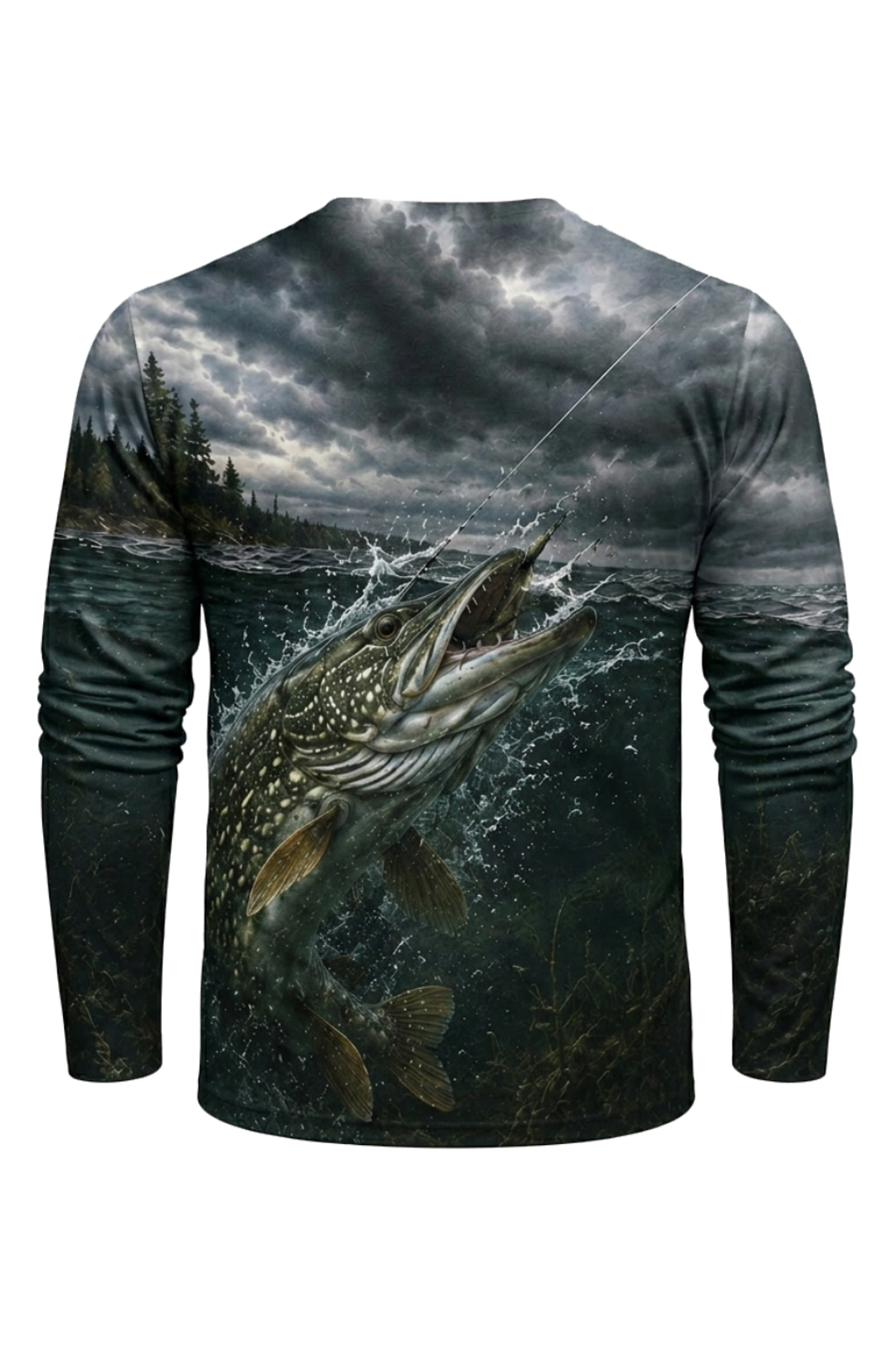 Performance Fishing Long Sleeve - Cold Front Strike - RNP02 mockup artwork side