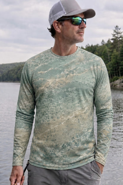 Performance Fishing Long Sleeve - Cold Sage Trout Drift - AOF64 lifestyle opposite side