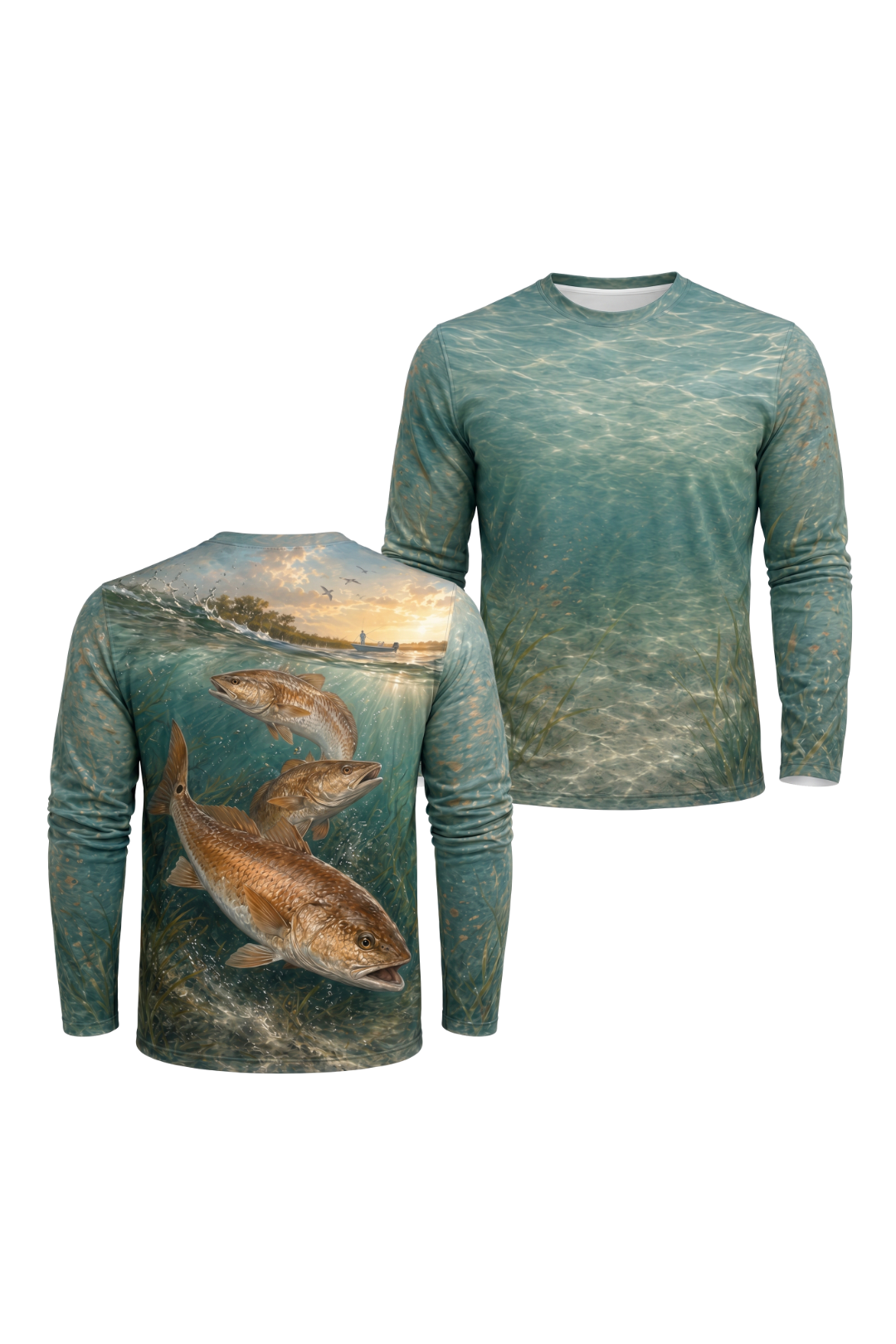 Performance Fishing Long Sleeve - Copper Redfish Flats - AOF124 image 1