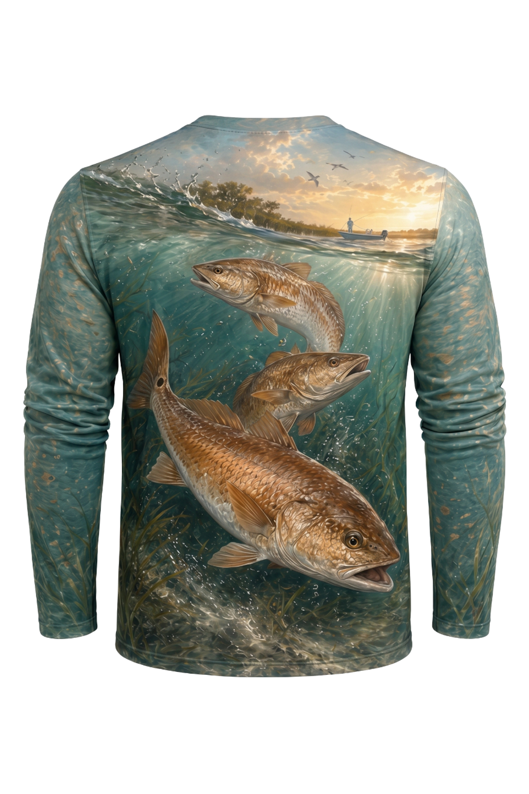Performance Fishing Long Sleeve - Copper Redfish Flats - AOF124 image 5