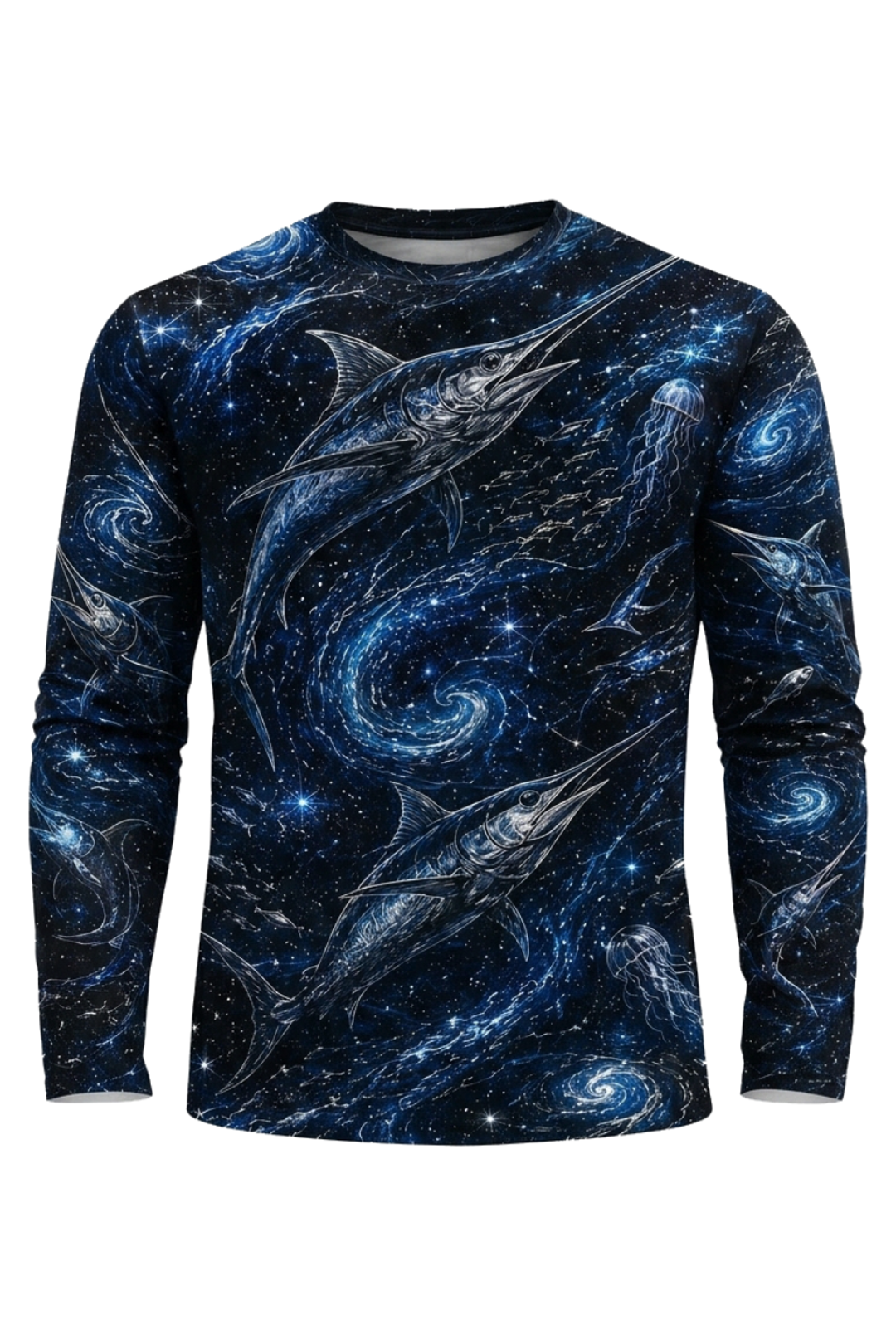 Performance Fishing Long Sleeve - Cosmic Billfish Vortex - RS09 mockup artwork side