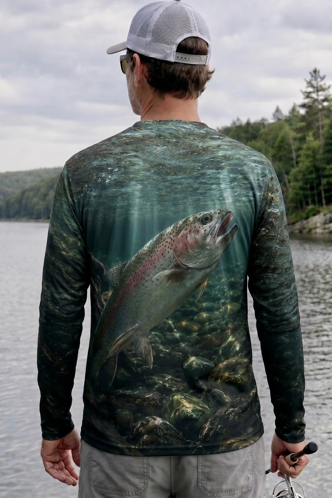 Performance Fishing Long Sleeve - Deep Current Rainbow Trout - RT14 lifestyle artwork side