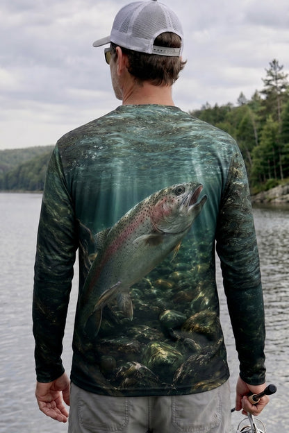 Performance Fishing Long Sleeve - Deep Current Rainbow Trout - RT14 lifestyle artwork side