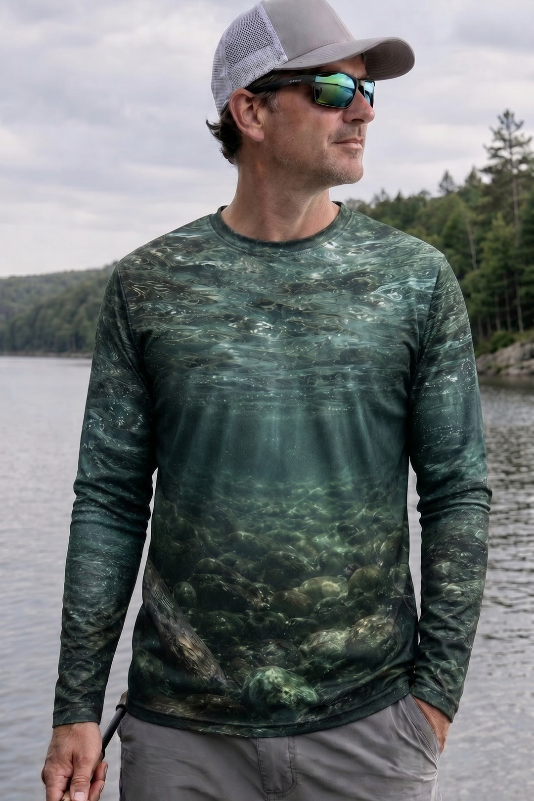Performance Fishing Long Sleeve - Deep Current Rainbow Trout - RT14 lifestyle opposite side