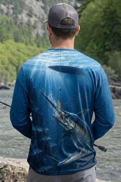 Performance Fishing Long Sleeve - Deep Drop Marlin - RS03 lifestyle artwork side