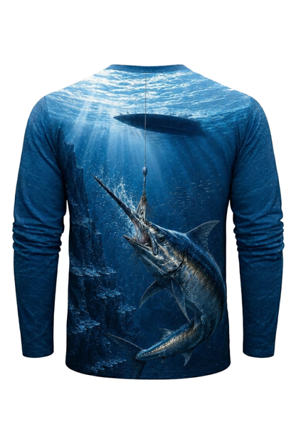 Performance Fishing Long Sleeve - Deep Drop Marlin - RS03 mockup artwork side