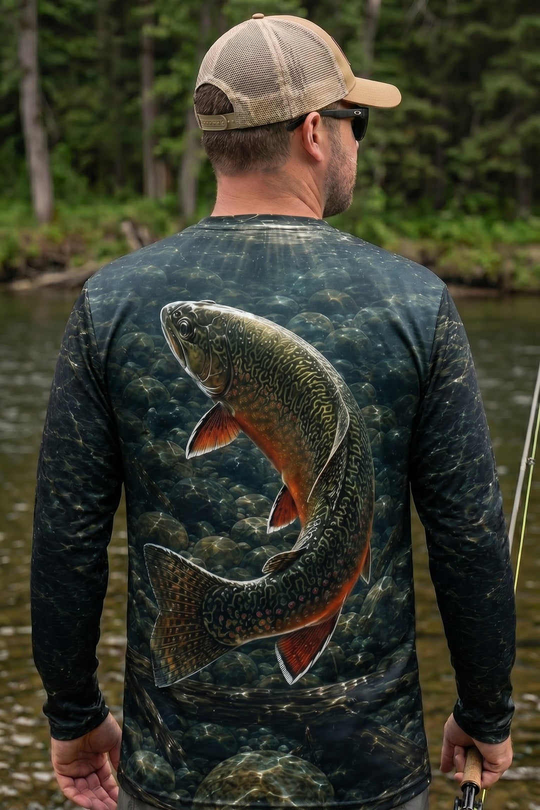 Performance Fishing Long Sleeve - Deep River Brook - TBT173 lifestyle artwork side