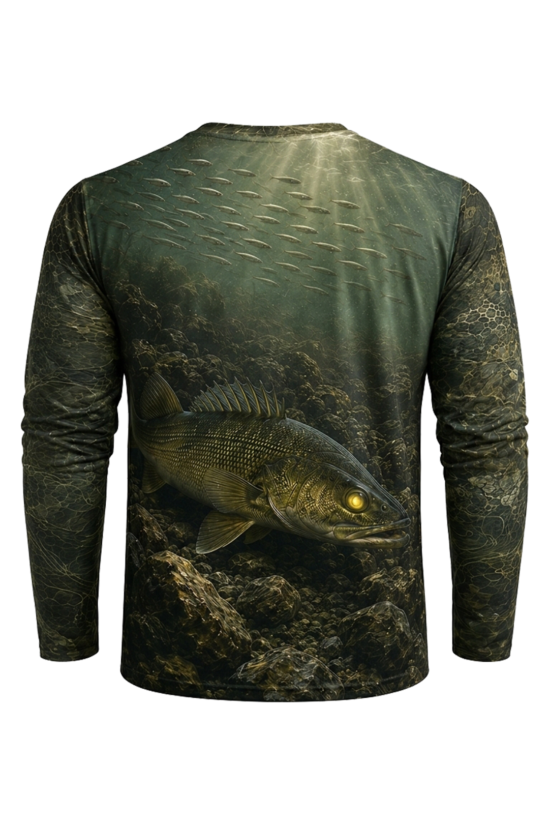 Performance Fishing Long Sleeve - Deep Rock Walleye - RW07 mockup artwork side