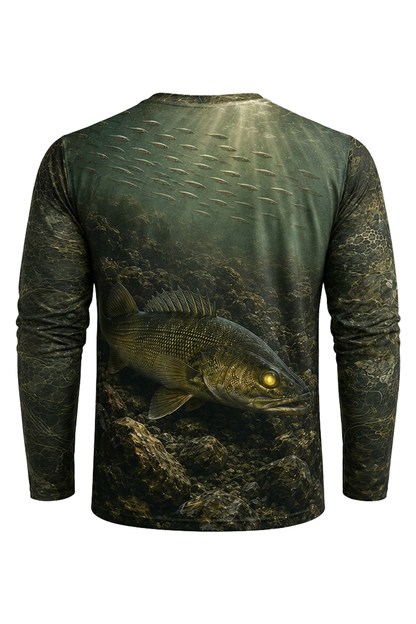 Performance Fishing Long Sleeve - Deep Rock Walleye - RW07 mockup artwork side