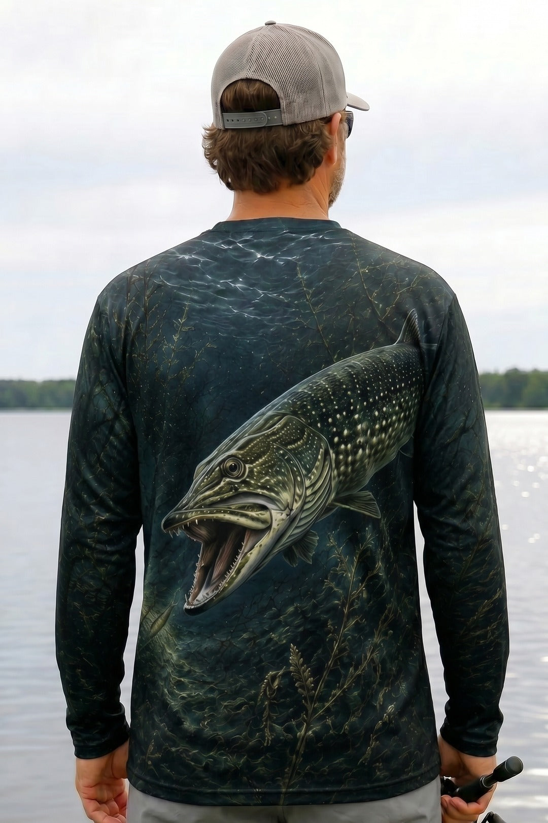 Performance Fishing Long Sleeve - Deep Snag Pike - TBT192 lifestyle artwork side