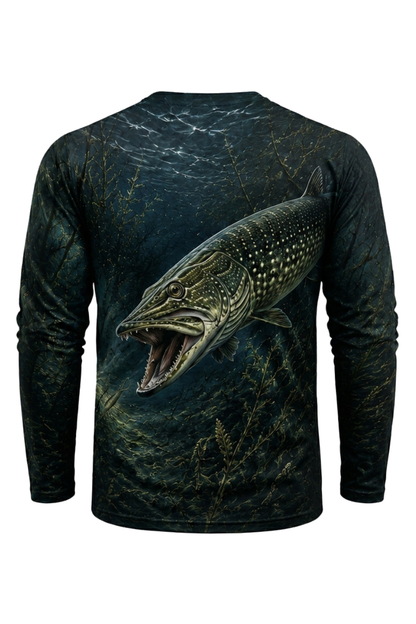 Performance Fishing Long Sleeve - Deep Snag Pike - TBT192 mockup artwork side