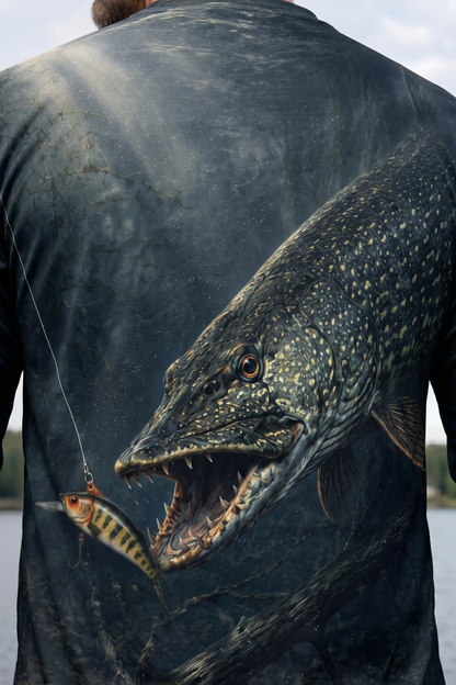 Performance Fishing Long Sleeve - Deep Strike Pike - AOF87 lifestyle artwork zoom
