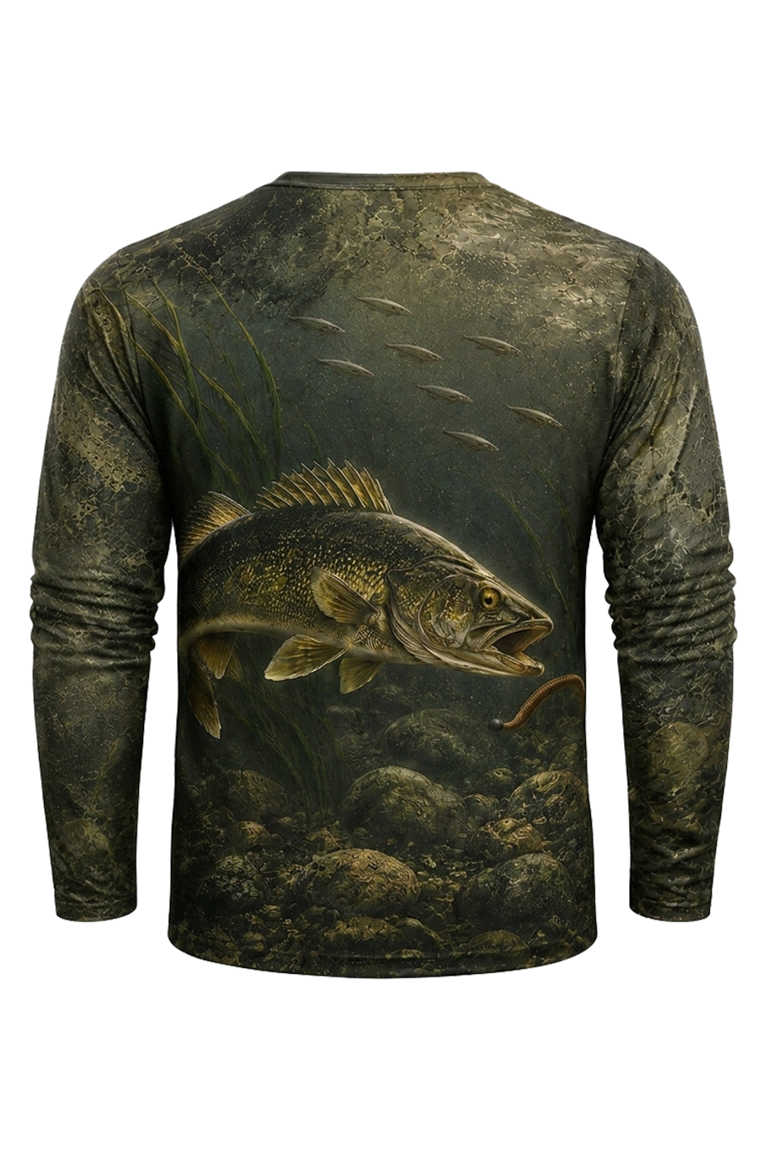 Performance Fishing Long Sleeve - Deep Weed Walleye Hunt - RW08 mockup artwork side