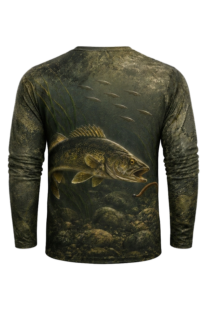 Performance Fishing Long Sleeve - Deep Weed Walleye Hunt - RW08 mockup artwork side