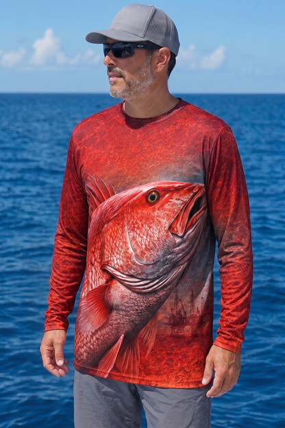 Performance Fishing Long Sleeve - Deepwater Rig Snapper - TBT232 image 2