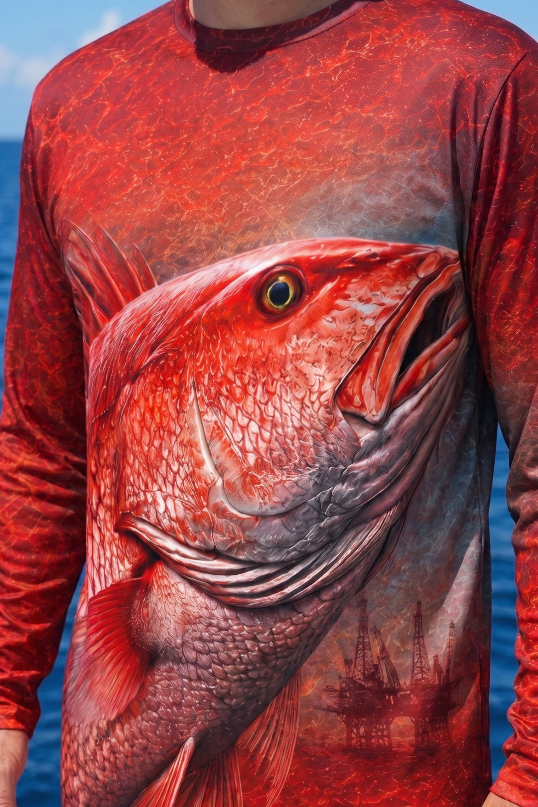 Performance Fishing Long Sleeve - Deepwater Rig Snapper - TBT232 image 4