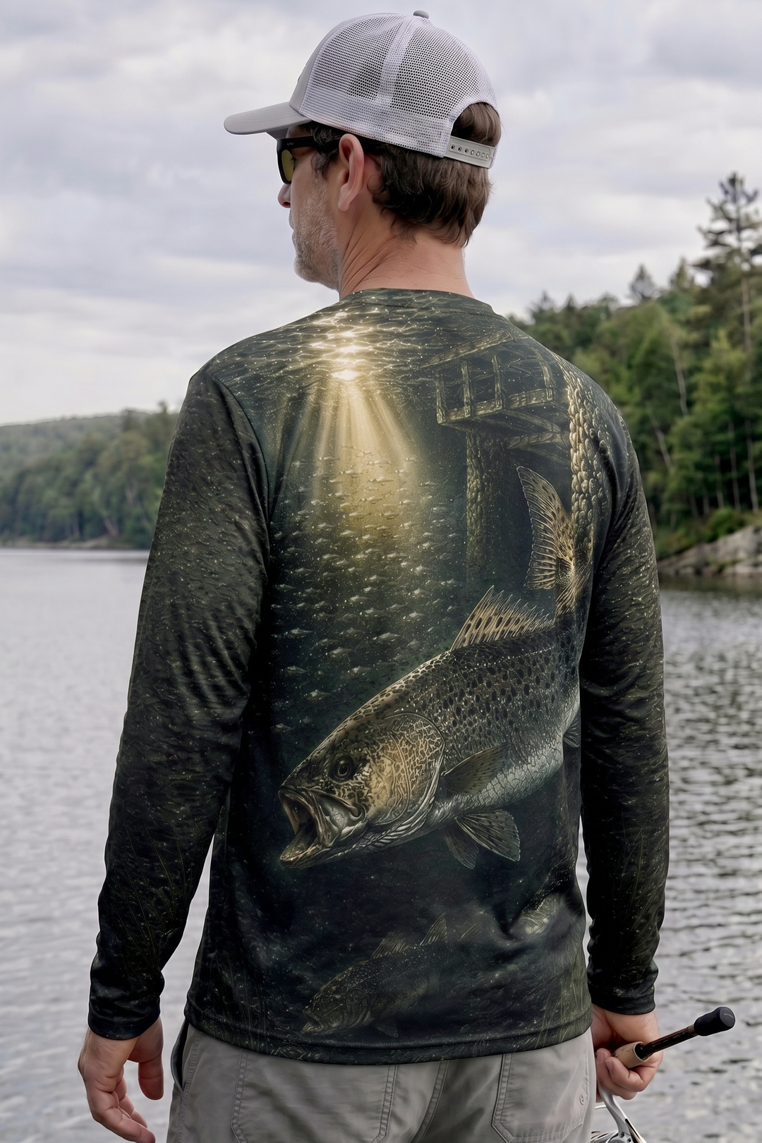 Performance Fishing Long Sleeve - Dock Light Speckled Trout - RT04 lifestyle artwork side