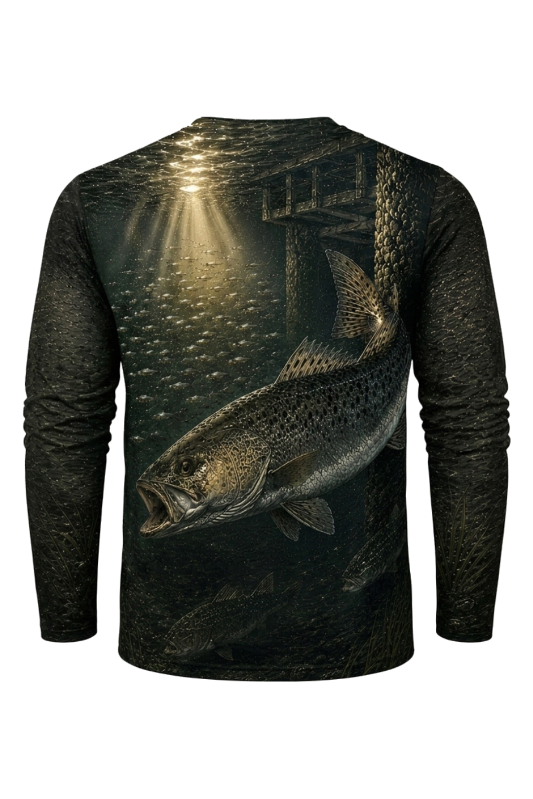 Performance Fishing Long Sleeve - Dock Light Speckled Trout - RT04 mockup artwork side