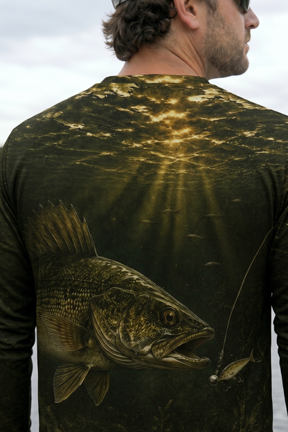 Performance Fishing Long Sleeve - Dock Light Walleye Strike - RW14 lifestyle artwork zoom