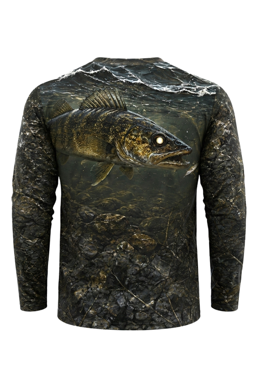 Performance Fishing Long Sleeve - Dusk Creek Walleye - TBT184 mockup artwork side
