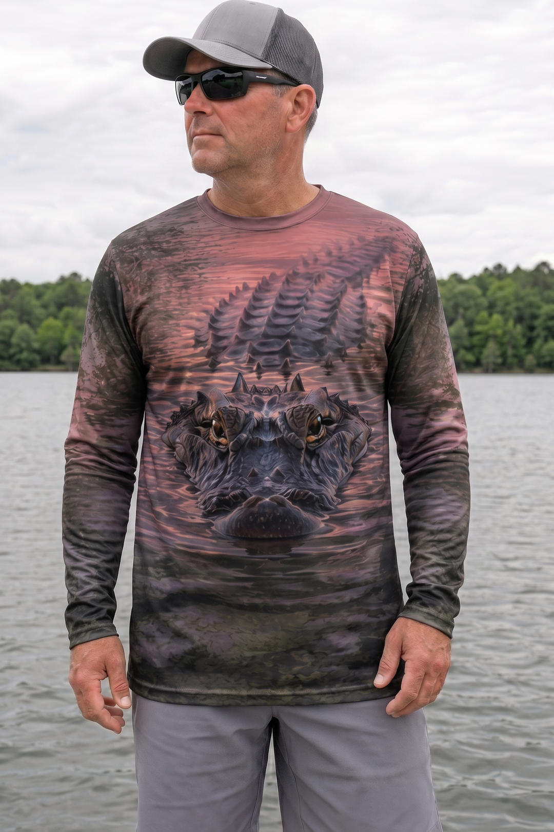 Performance Fishing Long Sleeve - Dusk Gator Watch - AOF146 image 2
