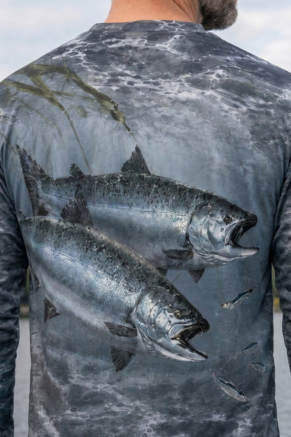 Performance Fishing Long Sleeve - Dusk Lake Salmon - TBT159 lifestyle artwork zoom