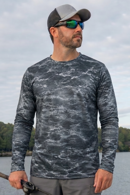 Performance Fishing Long Sleeve - Dusk Lake Salmon - TBT159 lifestyle opposite side