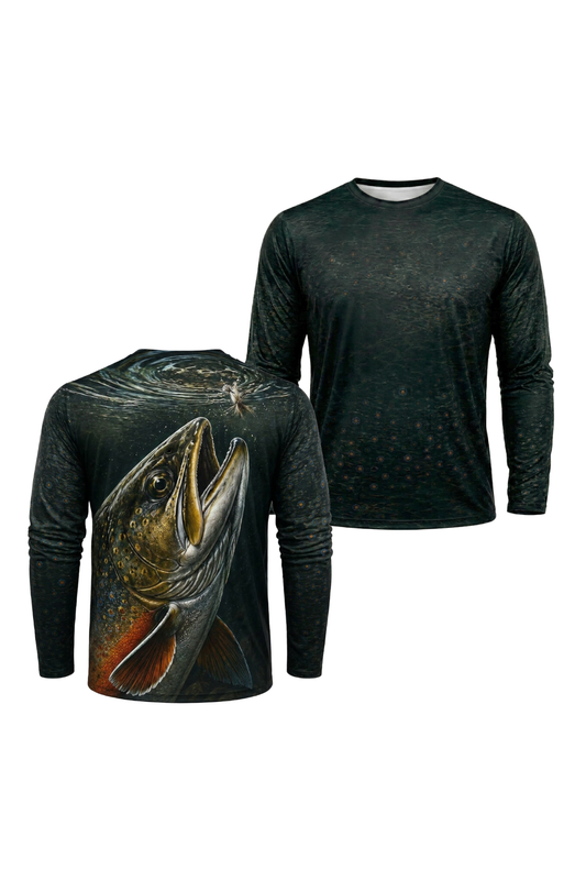 Performance Fishing Long Sleeve - Dusk Rise Brook - TBT175 two shirts front artwork