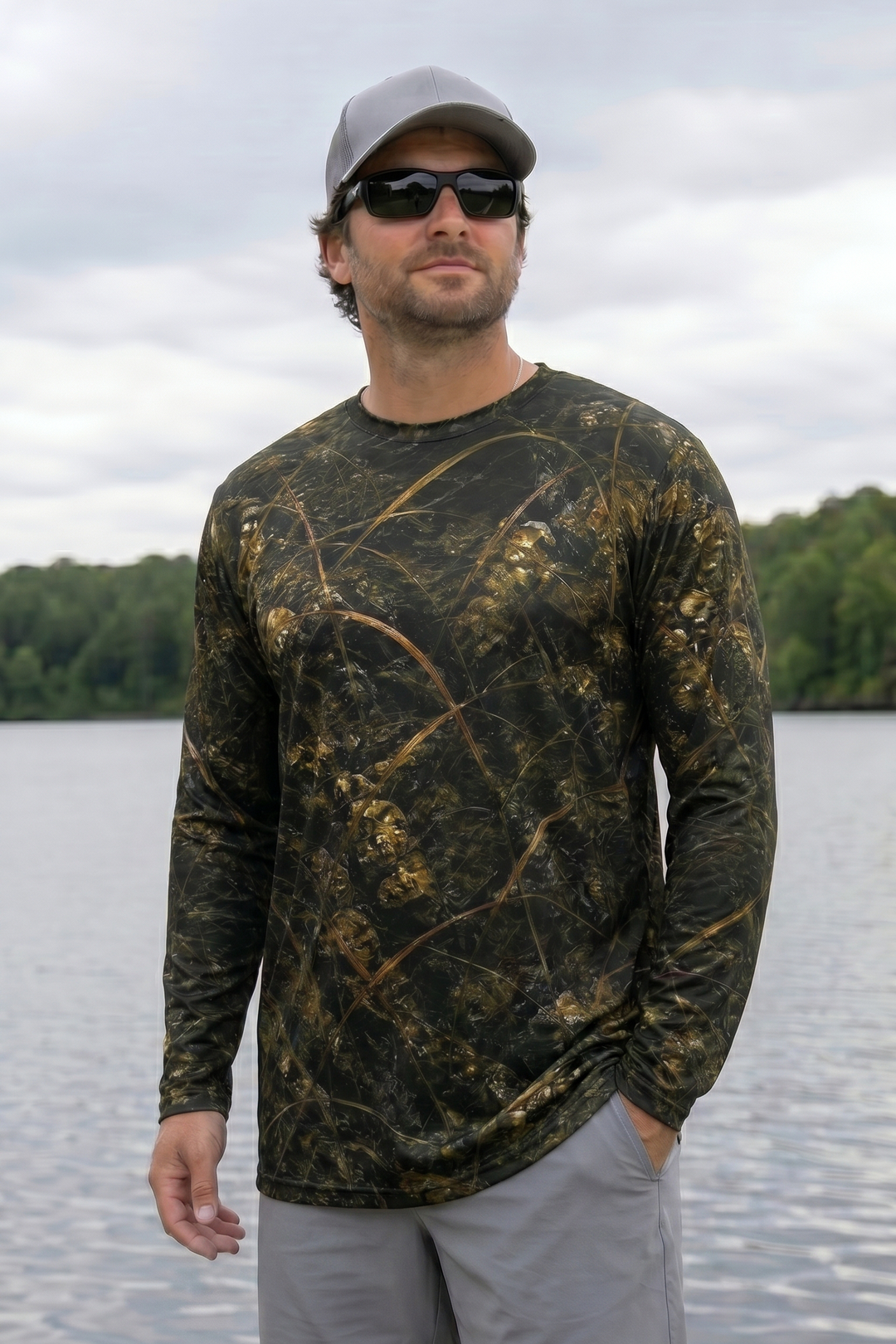 Performance Fishing Long Sleeve - Dusk Timber Walleye - TBT182 lifestyle opposite side