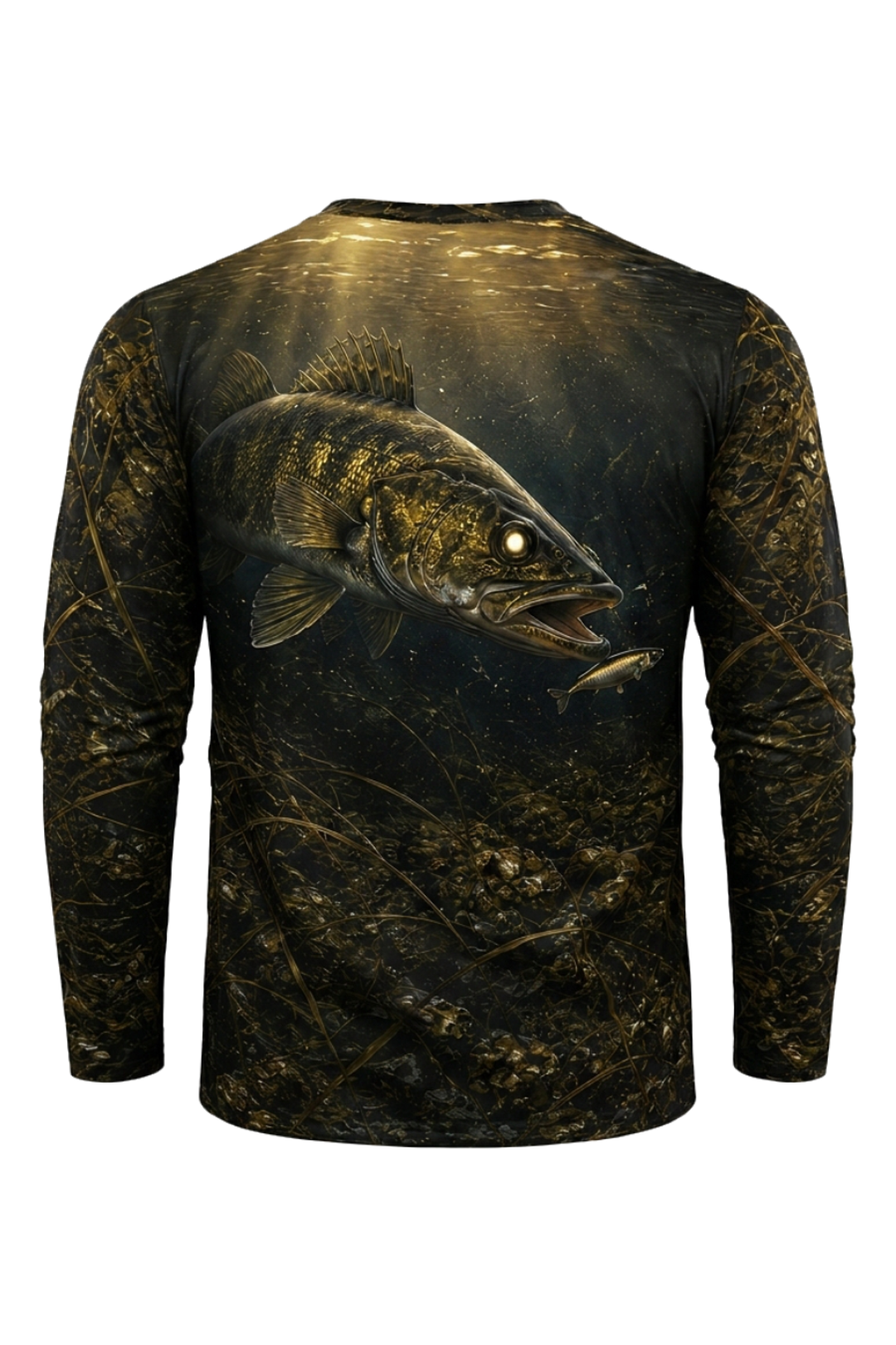 Performance Fishing Long Sleeve - Dusk Timber Walleye - TBT182 mockup artwork side