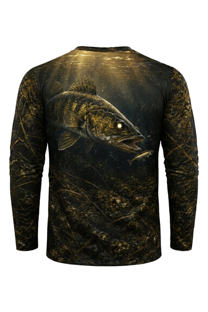 Performance Fishing Long Sleeve - Dusk Timber Walleye - TBT182 mockup artwork side
