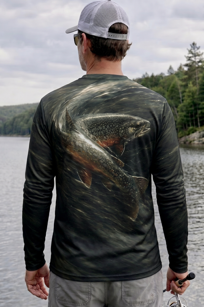 Performance Fishing Long Sleeve - Dusk Vortex Brook - TBT177 lifestyle artwork side